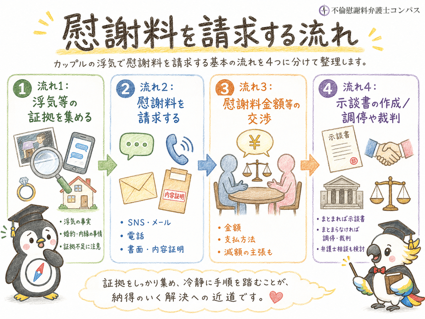５章　カップルの浮気で慰謝料を請求する流れ４つ